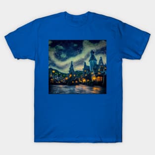 Starry Night Over Hogsmeade Village T-Shirt